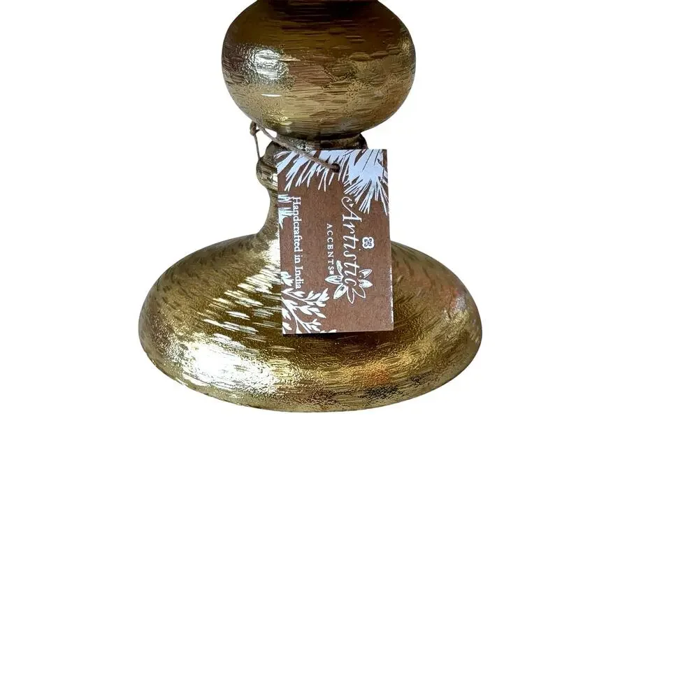 Artistic Accents Gold Metal Cake Stand 12x6 Handcrafted in India New